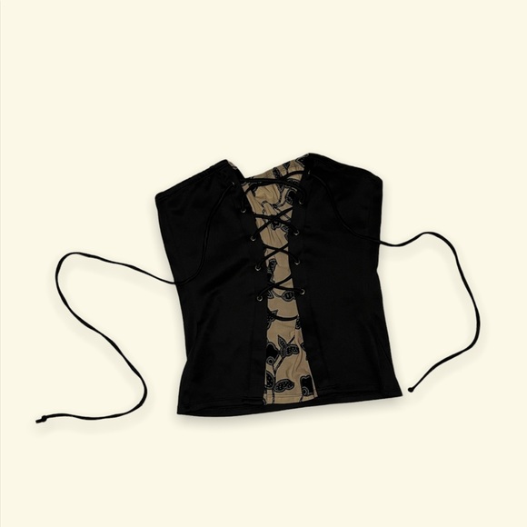 Y2K Strapless Black Top - Picture 1 of 5